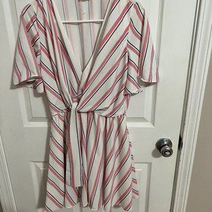 Main Strip Pink and White Dress